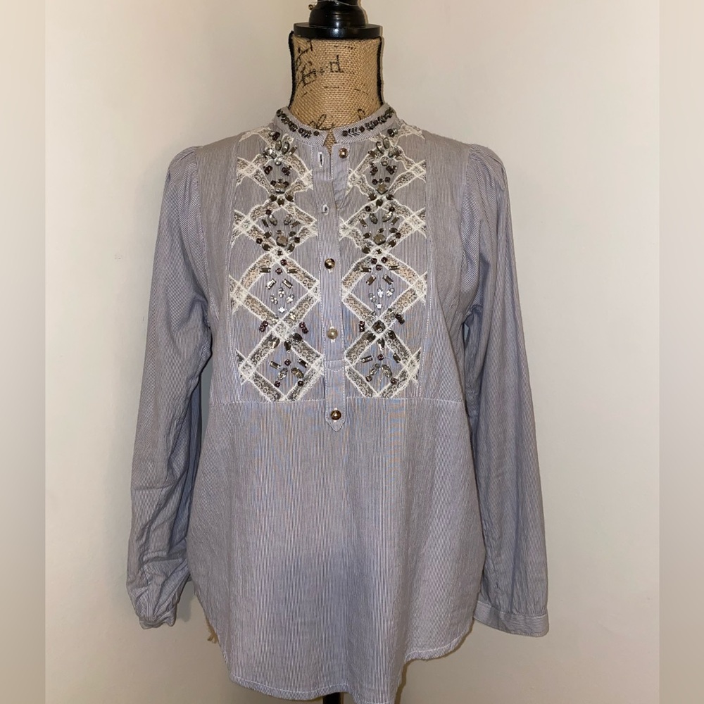 Anthropologie Floreat Jeweled Long Sleeve